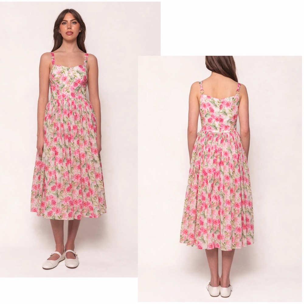 IVY CITY NWT Pink Floral Ballerina Tank Dress 8